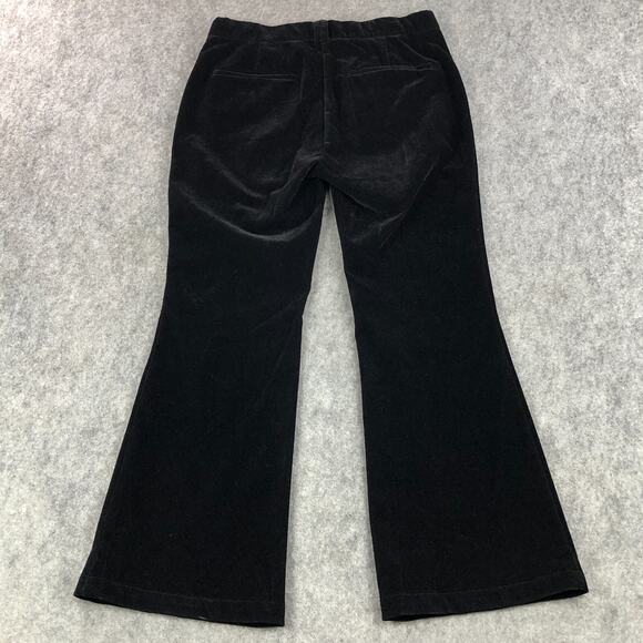 Steve Madden Velvet Pants Large Black Flared High Rise Dress Casual Soft Womens - Picture 2 of 16